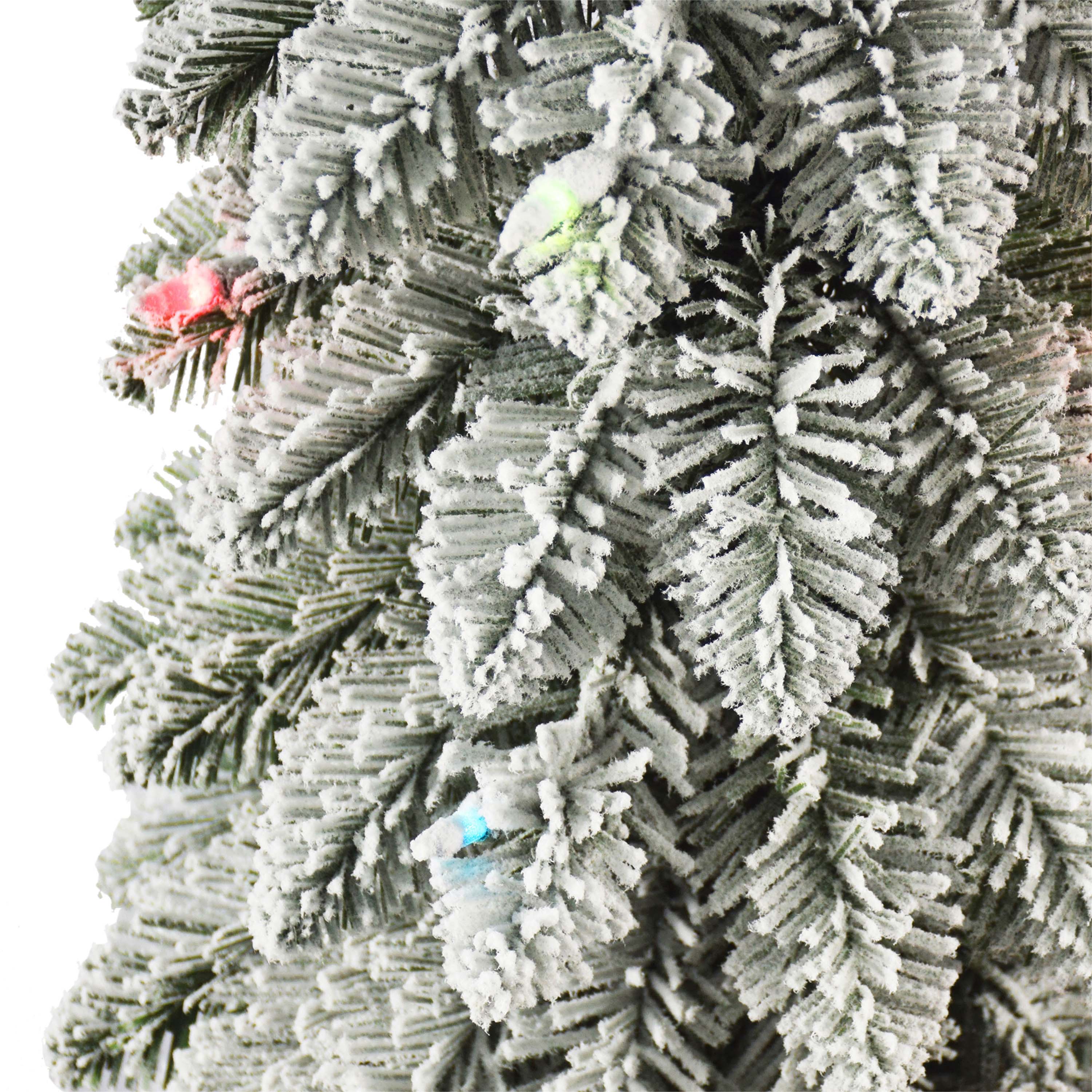 4ft Pre-lit Flocked Alpine Pencil Tree
